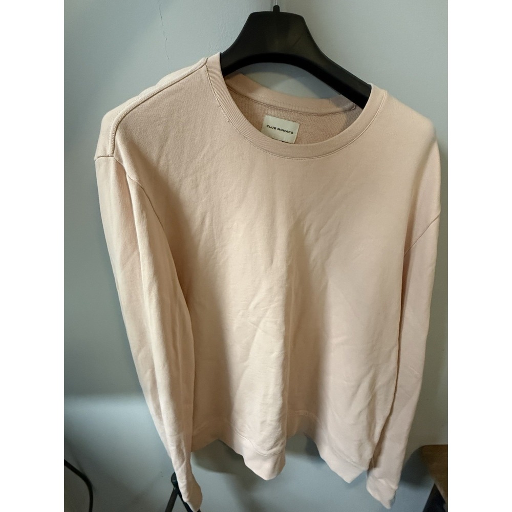 Club Monaco XL Extra Large Pink Cotton Sweater Men